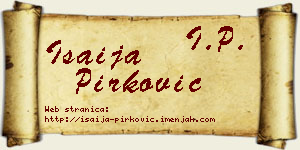 Isaija Pirković vizit kartica